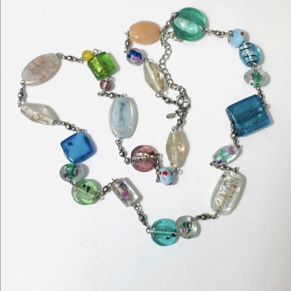 Premier Designs "Venetian" Murano Glass  Artisan Glass Bead Statement Necklace - Picture 11 of 13